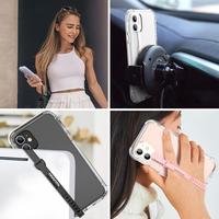 2 sztuk miękka TPU wyczyść nadgarstek ręcznie zespół silikonowy uchwyt telefon ręka palec pierścień uchwyt pasek liny dla Samsung dla iPhone kickstand 4